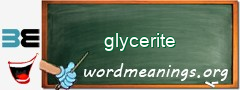 WordMeaning blackboard for glycerite